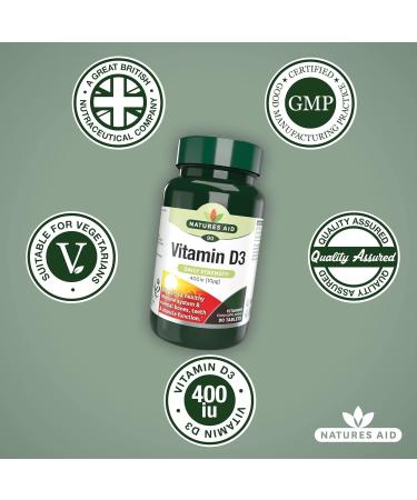 Natures Aid Vitamin D 10ug - Pack of 90 Tablets - Buy Online on GoSupps.com