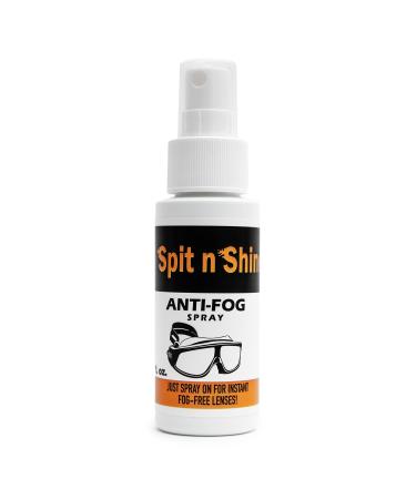 Spit n Shine Anti-Fog Spray 2 oz. Prevents Fogging of Goggles, Masks, Sunglasses, Eyeglasses, Hockey Shields, Binoculars & Scopes