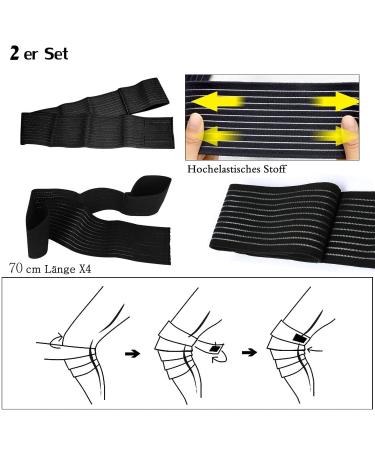 4 Pack Knee Support Bandage - Compression Sports Wrap for Knee Elbow Calf Ankle & Wrist - 70cm (27.5 inch) Knee Tapes for Optimal Strength & Stability - Buy Online on GoSupps.com