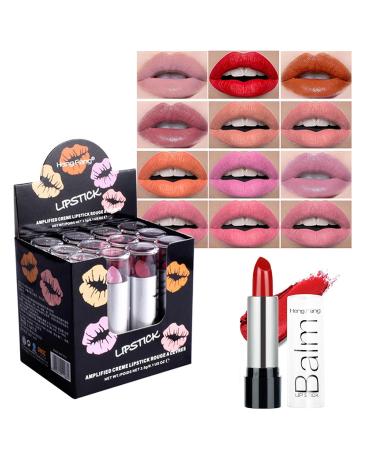 Mattes Lipstick Set - 12 Velvety Durable Lipsticks & Gloss for Women | Perfect Beauty Cosmetics Gift for Girls - Buy Online on GoSupps.com