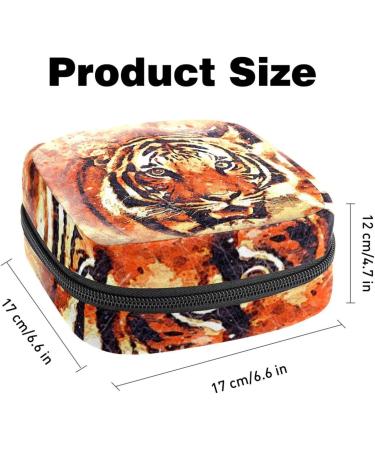 Stylish Menstruation Pad Bag with Zipper - Abstract Tiger Portrait | Women's Tampon & Napkin Organizer - Buy Online on GoSupps.com