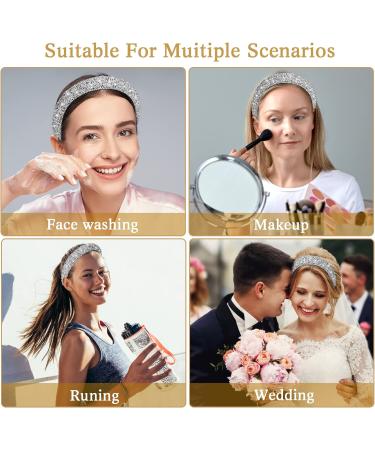 Sparkling Black Crystal Rhinestone Headband Hairband - Thick Style Silver | 90s Disco Hair Accessory for Women | Perfect Gift for Valentines & Birthdays - Buy Online on GoSupps.com