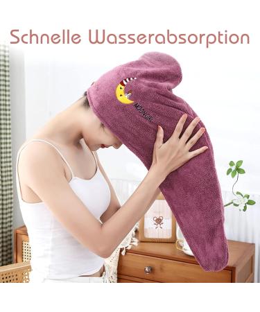 Fast Drying Microfiber Hair Towel Set - 4 Colors with Button | Super Absorbent Hair Turban for Women & Girls - Perfect for Salon Travel & Bath - Buy Online on GoSupps.com