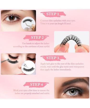 10 Pairs D Curl Mink False Eyelashes | Wispy Fluffy Volume Russian Lashes | 3D Effect | Cat Eye Extension Look | A-16mm - Buy Online on GoSupps.com