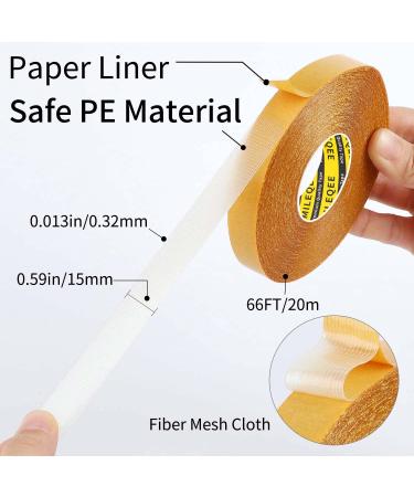 MILEQEE Double Sided Tape Heavy Duty  Universal High Tack Strong Wall Adhesive with Fiberglass Mesh  Super Sticky Resistente Clear Tape  Easy Use Mounting Tape (0.59 x 66FT) - Buy Online on GoSupps.com