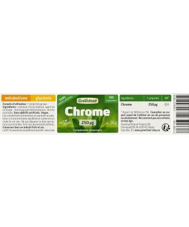Greenfood Chrome 250 g high dose 180 tablets vegan - for normal macronutrient metabolism NO artificial additives NO GMO. - Buy Online on GoSupps.com