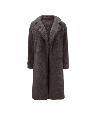 Fleece plush jacket fluffy warm zipper wool jacket ladies coat winter jacket winter color variants transition jacket light quilted jacket lined cardigan winter warm trench coat s brown-b