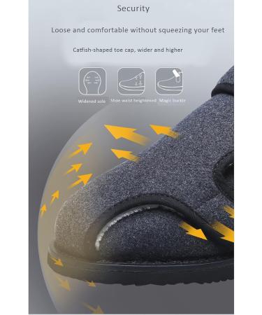 Diabetic Edema Shoes for Men - Adjustable Outdoor Slippers for Plantar Fasciitis & Swollen Feet | Size 13 Grey - Buy Online on GoSupps.com