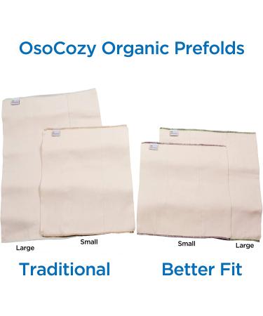 OsoCozy Organic Cotton Prefold Cloth Diapers - Small Size 1 (6pk) | Super-Soft, Absorbent, Durable | Unbleached Natural Color | Fits 7-15 Lbs - Buy Online on GoSupps.com