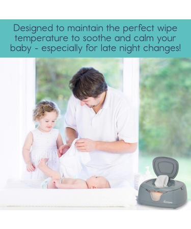 Baby Wipe Warmer & Wet Wipes Dispenser with Changing Light Grey - 1 Count - Buy Online on GoSupps.com