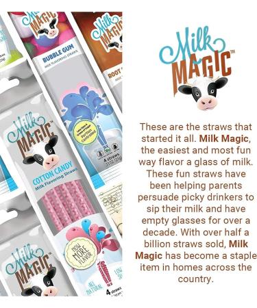 MILK MAGIC Flavoring Straws - Pack of 2 - Strawberry and Chocolate - 3.84 Oz. - Buy Online on GoSupps.com
