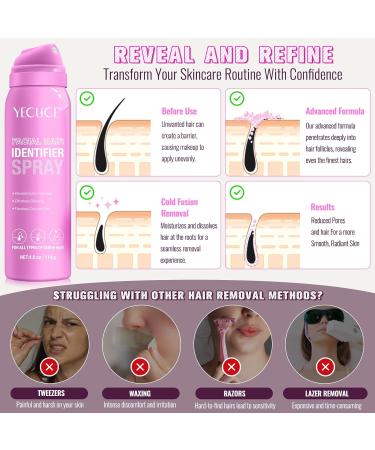 Hair Identifier Spray for Face & Body Shaving - Moisturizing Dermaplaner Solution with 4 Razors - Suitable for All Skin & Hair Types - Buy Online on GoSupps.com