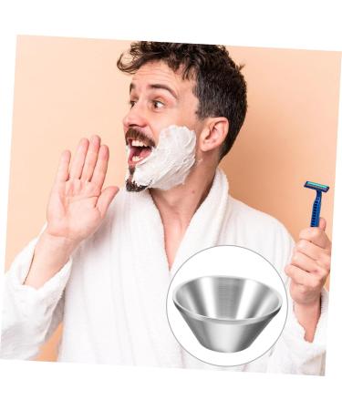 FRCOLOR Stainless Steel Shaving Bowl | Durable Grooming Tool for Men | Metal Rim Shaving Soap Cup - Buy Online on GoSupps.com