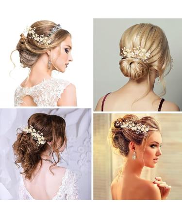 XZtimes Wedding Hair Clips Gold Leaf Bride Hair Pins Bridal - Pack of 3 - gold pin - Vintage - Buy Online on GoSupps.com