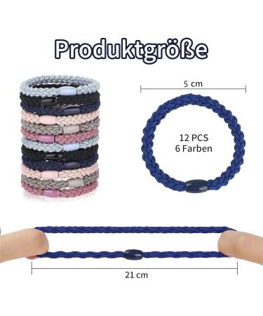 Vhger 12 Pieces Braided Hair Ties Cotton Hair Ties Multicolor Braided Hair Bands Multicolor for Women and Kids Elastic Hair Bands for Women (Mixed Colors) - Buy Online on GoSupps.com
