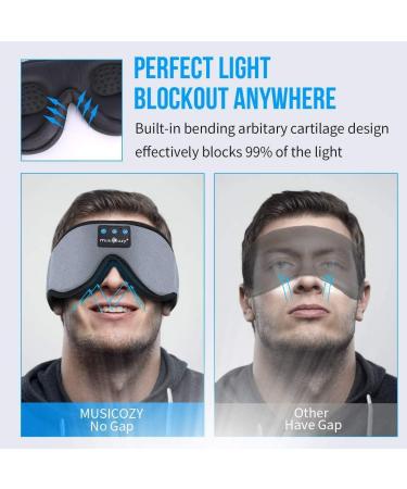 Musicozy Bluetooth Sleep Mask 3D Headphones with Microphone - 14Hrs Playing Time - Grey - Buy Online on GoSupps.com