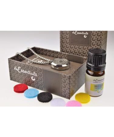 mEssentials Sunflower Essential Oil Diffuser Necklace Gift Set | Aromatherapy Pendant 24" Stainless Steel Chain Refill Pads & Inner Calm Essential Oil - Perfect Gift for Wellness and Relaxation - Buy Online on GoSupps.com