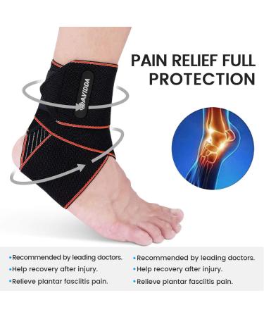 AVIDDA Ankle Support 2 Pack Adjustable Ankle Brace for Sports Elastic Compression Ankle Strap for Sprained Ankle Achilles Tendon Running Orange - Buy Online on GoSupps.com