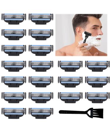 Razor blades 20 pieces of razor refill rasier blades Razor-blades security razor manual men's hairdressing blades with black brushes gifts for men