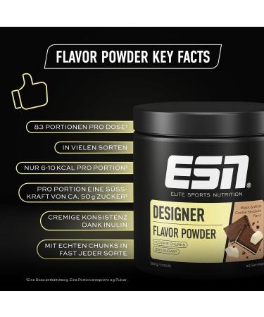 ESN Designer Flavor Powder - Black & White Cookie Sandwich 250g | Low Sugar Low Calorie Quality | Made in Germany - Buy Online on GoSupps.com