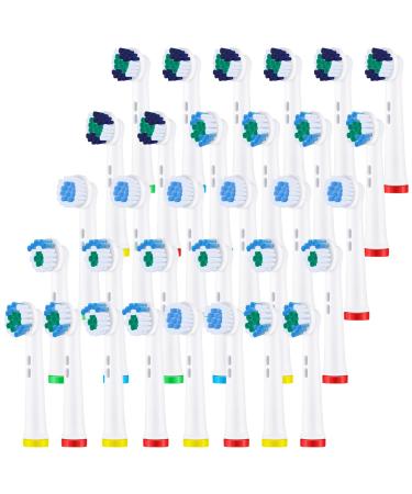 32 Pieces Toothbrush Heads Compatible with Oral B  Electric Toothbrush Replacement Heads Soft Bristles Brush Heads Refills  4 Assorted Styles