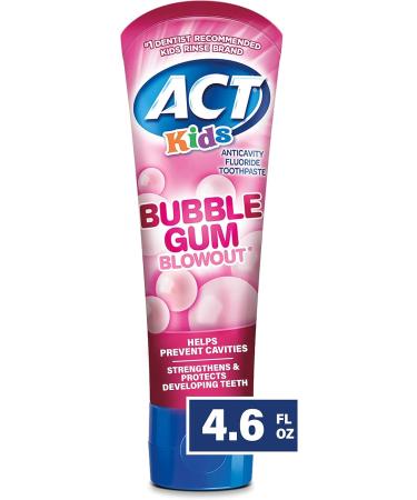 ACT Kids Anticavity Fluoride Rinse 16.9 fl. oz. Groovy Grape & Toothpaste 4.6 oz. Bubble Gum Blowout - Buy Online on GoSupps.com