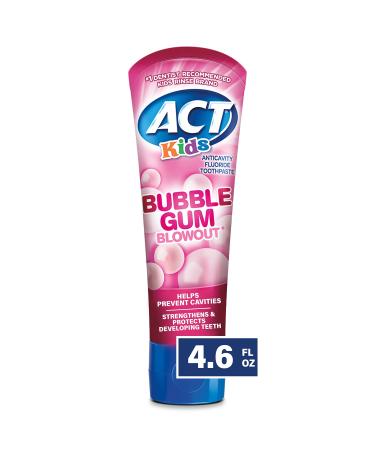 ACT Kids Anticavity Fluoride Rinse 16.9 fl. oz. Groovy Grape & Toothpaste 4.6 oz. Bubble Gum Blowout