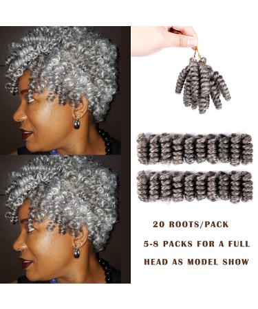 MIMAN 10 Inch Short Saniya Curls Crochet Hair 5-Packs, Black Mix Grey - Synthetic Braiding Hair for Black Women - Buy Online on GoSupps.com