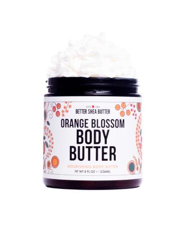 Orange Blossom Body Butter for Dry Skin - Hydrating Cream with Organic Aloe Vera, Shea Butter, and Scented with a Blend of Citrus Essential Oils - 8 oz