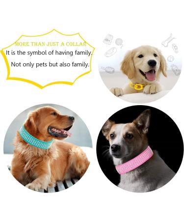 Elegel Leather Dog Collar - Wide Sizes for All Breeds | Black Red Pink Purple with Rhinestones & Anti-Lost Mobile Tag - Buy Online on GoSupps.com