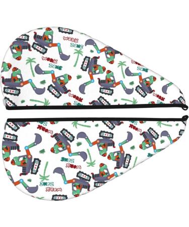 Hair Towel Wrap - Quick Drying Turban with Button Dinosaur On Excavator Design - Buy Online on GoSupps.com