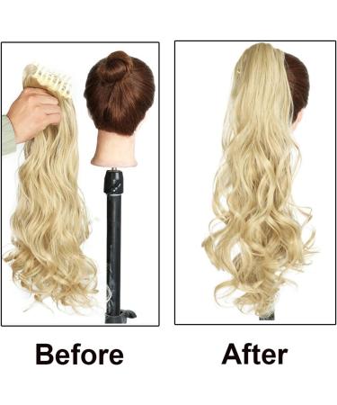 Ponytail Extensions 22" Wavy Ponytail Hair Claw Jaw Clip in Hair Extension Heat Resistant Fiber Ponytail Hairpiece for Women Girls Extension Synthetic Long Wave Hair for Women(Color:0014) - Buy Online on GoSupps.com
