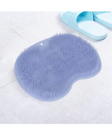 Hands-Free Foot & Back Scrubber for Shower - Multifunctional Body Brush with Suction Cup - Exfoliates, Massages, Non-Skid Mat (Blue) - Bathroom Scrubber - Buy Online on GoSupps.com