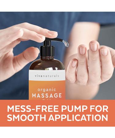 Certified Organic Unscented Massage Oil - Non-Greasy Formula for Muscle Relief and Relaxation - 8 fl. oz - Buy Online on GoSupps.com