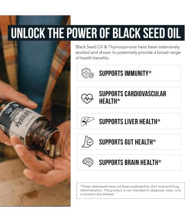 20% Thymoquinone Black Seed Oil Extract Capsules - TQ-Advanced 4X | 60 Capsules | Vegan | Raw Form | Glass Bottle - Buy Online on GoSupps.com