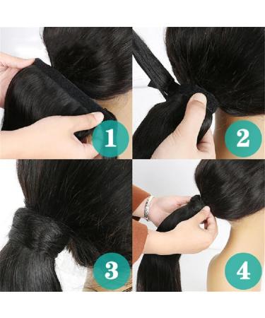Ponytail Extensions 10-24 Inch Long Yaki Straight Ponytail for Black Women Real Human Hair Wrap Around Ponytail Extensions with Magic Paste Clip in Remy Hair Extensions for Women(Size:18inch 100g) - Buy Online on GoSupps.com