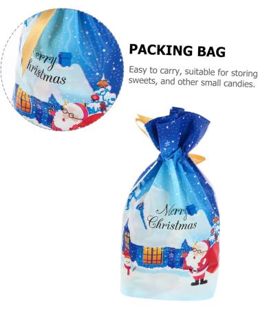 Abaodam 50 Pcs Christmas Wrapping Bag Candy Bags Christmas Candy Bag Goody Bag Storage Bags Drawstring - Buy Online on GoSupps.com