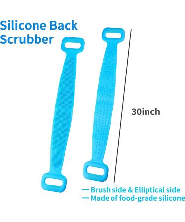 Silicone Bath Body Brush - Blue Silicone Body Back Scrubber for Effective Lathering | Shower Towel Alternative and Silicone Body Wash Scrubber - Buy Online on GoSupps.com
