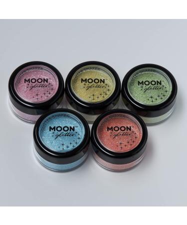 Pastel Glitter Shaker Set - 100% Cosmetic Glitter for Face Body Nails Hair & Lips - 5 Vibrant Colors - Moon Glitter 3G - Buy Online on GoSupps.com