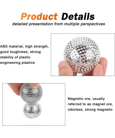 Sporgo Magnetic Hedgehog Balls: Set of 3 Acupressure Massage Balls for Stress Relief | High-Quality Therapy with 10 Rings & 4 Brackets - Buy Online on GoSupps.com