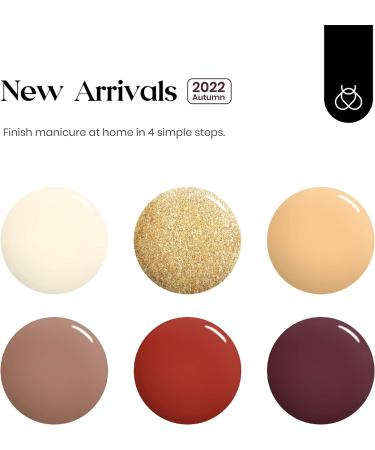 Beetles 6 Color Gel Nail Polish Set - Modern Retro Fall/Winter Shades - Soak Off Gel Polish Kit with LED Lamp - Christmas Nail Art DIY at Home - Brown, Yellow, Gold Glitter, Wine Red - A-Modern Retro Collection - Buy Online on GoSupps.com