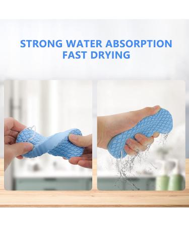 SLAKOZYT 3D Exfoliating Bath Sponge 4Pcs - Super Soft and Skin Friendly - Ideal for Adults, Children, and Pregnant Women - Gray, Pink, Blue, White - Buy Online on GoSupps.com