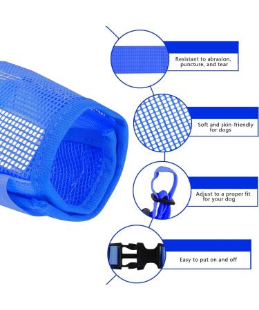 Buy Yaodhaod Blue Dog Muzzle - Breathable Nylon-Mesh Adjustable Comfortable for Chewing & Barking | International Shipping - Buy Online on GoSupps.com