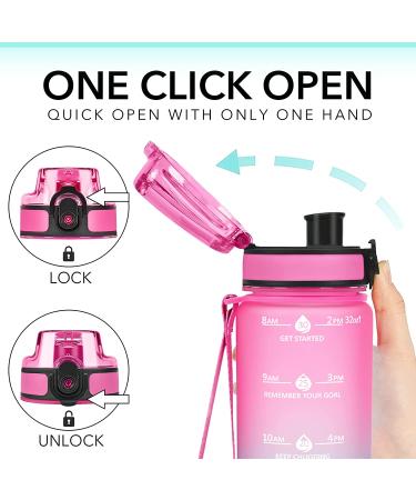 GOSWAG 32oz Motivational Water Bottles with Time Marker & Fruit Strainer  Sports Water Bottle with Times to Drink  Leakproof & BPA Free  Reusable Plastic Bottle with Strap no Straw for Gym & School Balloon - Buy Online on GoSupps.com