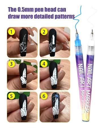 Buy 3D Nail Art Pens - 12 Colors Fine Tips for DIY Nail Designs | International Shipping Available - Buy Online on GoSupps.com