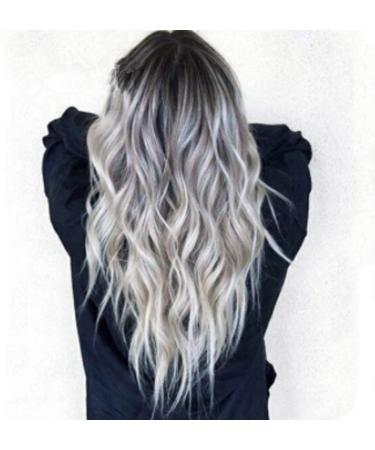 KKJKK Long Curly Grey Synthetic Wig - Middle Part Heat Resistant Fiber Hair for Women - Buy Online on GoSupps.com