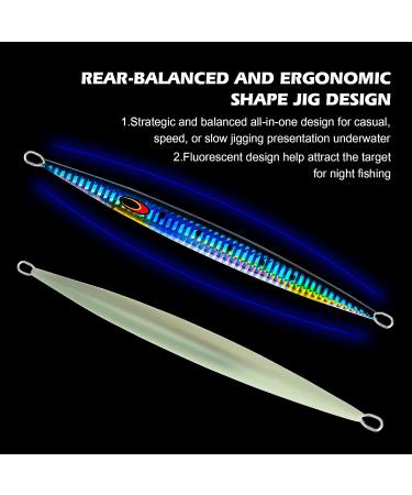 Goture Saltwater Jigs Vertical Slow Pitch with Glow Stick Lead - 3Pcs Set for Tuna Salmon Fishing - 80g-250g Options - Ideal Gift for Men - Buy Online on GoSupps.com