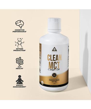 LevelUp Pure C8 MCT Oil - Keto Energy & Focus Supplement - 100 Caprylic Medium Chain Triglycerides 32 oz - Ketogenic Coffee Boost - Weight Management Support - Buy Online on GoSupps.com