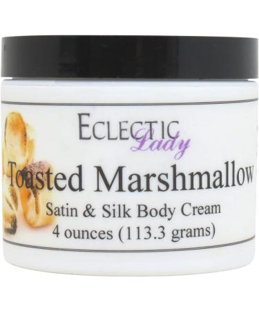 Eclectic Lady Toasted Marshmallow Satin and Silk Cream Body Cream Body Lotion 4 oz - Shea Butter Aloe Silk Amino Acids Vitamin E Phthalate-Free Handcrafted in USA - Perfect For Women 4 Ounce (Pack of 1)