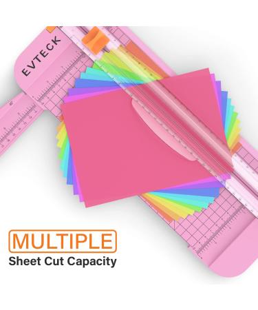Evteck Paper Cutter Trimmer Small: 12 Inch Crafting & Scrapbooking Supplies for A4 Cardstock Photo Label with Automatic Security Safeguard and Foldable Ruler Pink - Buy Online on GoSupps.com